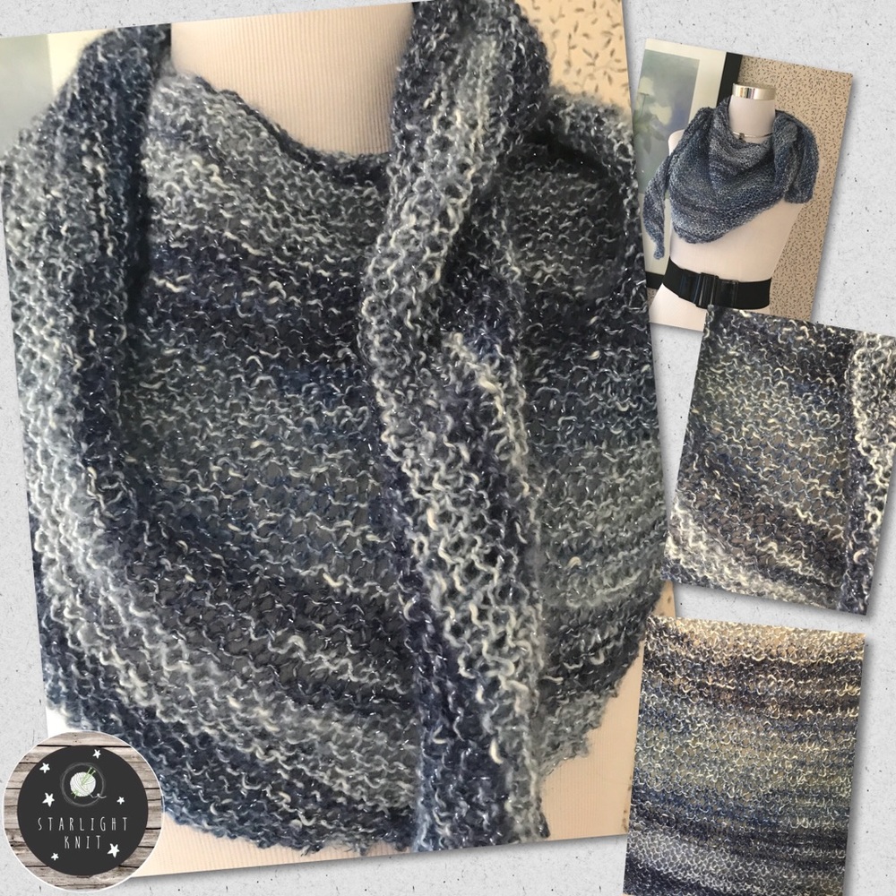 Ladies hand knit fashion accessory scarf